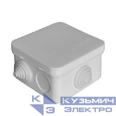Коробка распределительная ОП 75х75х45мм IP54 6 выходов 3 гермоввода крышка защелкивающаяся сер. Epplast 220322