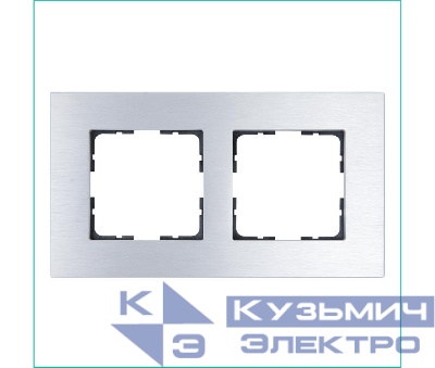 Рамка 2-м G-Metal метал. алюм. Alum Jasmart G1002AS