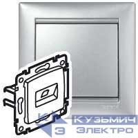 Розетка компьютерная 2-м СП Valena RJ45 кат.6 UTP на захватах механизм алюм. IEK 770247