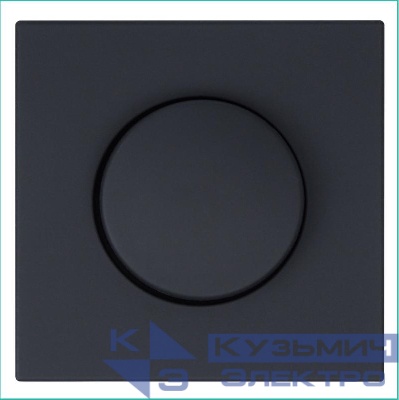 Светорегулятор поворотно-нажимной (диммер) СП FD LED 30-400Вт 1gang 2way с накладкой механизм черн. матов. soft touch Jasmart FD4012PBM