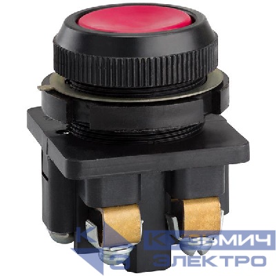Выключатель кнопочный КЕ-011 У3 исп.2 1НО+1НЗ цилиндр 10А IP40 660В красн. Электротехник ET502423
