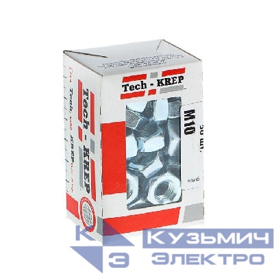 Гайка шестигранная М10 DIN 934 оцинк. (уп.50шт) Tech-Krep/Zitar 105249