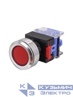 Выключатель кнопочный ВК30-01/R/P 1НЗ цилиндр d30мм IP65 красн. Электротехник ET859210