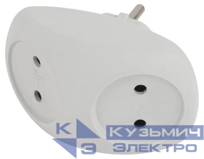 Разветвитель 2-м без заземл. 10А IP20 SPx-2-W бел. Эра Б0053480