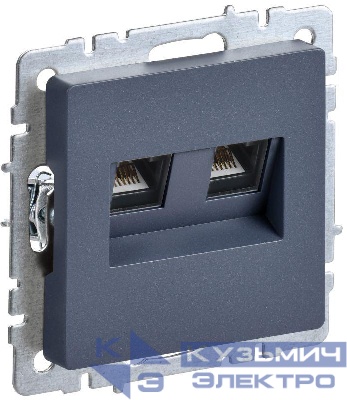 Розетка компьютерная двойн. СП RJ45 кат.6 BRITE РК11-2-БрМ механизм маренго IEK BR-K20-2-K35