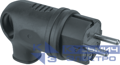 Вилка угловая 61 367 NCA-PLR01-16A-E-IP44-BL с заземл. каучук черн. Navigator 61367