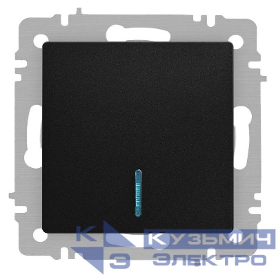 Выключатель 1-кл. СП Accent 6-102-05 10А IP20 250В с подсветкой AL/CU антрацит Intro Б0063475