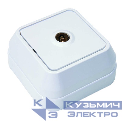 Розетка телевизионная оконечная TV 1-м ОП 16А IP20 бел. Makel 45127