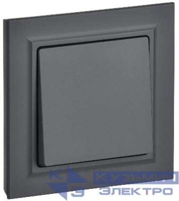 Выключатель 1-кл. СП BRITE ВСР10-1-0-БрГ 10А в сборе графит IEK BR-V10-0-10-K53-F