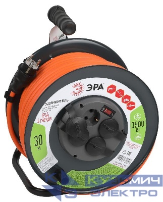 Удлинитель на метал. катушке 4х30м с заземл. IP44 RMx-4es-3x2.5-30m с выкл. ПВС 3х2.5 Эра Б0052920