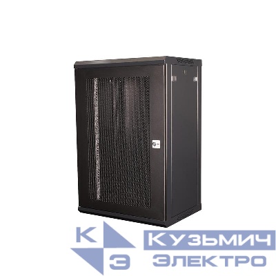 Шкаф телекоммуникационный настен. 19дюйм 18U 901х600х450мм дверь перфорация черн. Datarex DR-655001