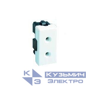 Розетка 1-м СП Simon 27 16А 2п без заземл. защ. шторки узкий модуль механизм бел. Simon 27431-64