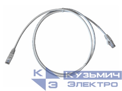 Патч-корд UTP4 cat.5e, 1.5м, литой коннектор, серый, LSZH, NETKO Expert CKC