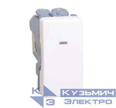 Выключатель 1-кл. 1п 1мод. СП Simon 27 10А 250В узкий модуль с подсветкой механизм сл. кость Simon 27104-61