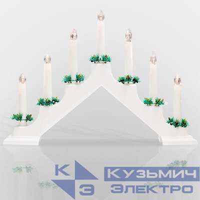 Горка новогодняя 7 свечек (7LED) тепл. бел. 0.5Вт 220-240В IP20 бел. Neon-Night 501-081