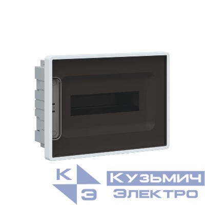 Щиток встраиваемый FRAME 12мод. для полых стен с тонированной дверцей с 2 шинами PEN на 6 и 8 отверст. бел. DKC F12B3WD