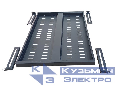 Полка усиленная для шкафа глубиной 800 (455х600), с ушками, черная, 180 кг