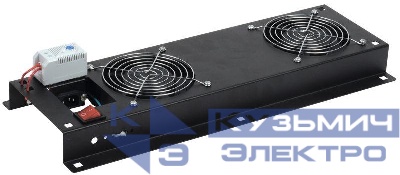 Панель вентиляторная с выключателем и термостатом 2 мод. черн. ITK FM05-22M