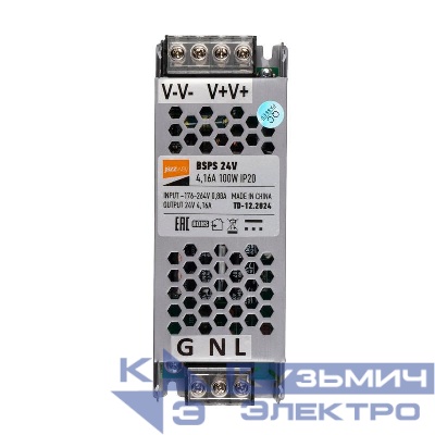 Блок питания для светодиод. ленты BSPS 24В 4.16А=100Вт IP20 Pro JazzWay 5062184
