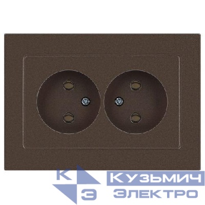 Розетка 2-м СП Accent 6-204-08 16А IP20 250В 2P AL/CU бронза Intro Б0063472