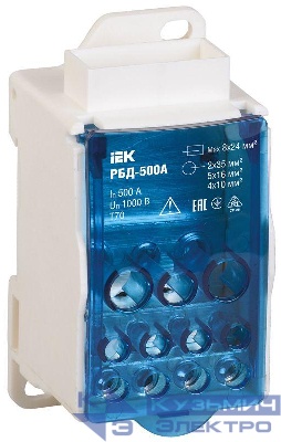 Блок распределительный на DIN-рейку РБД-500А IEK RBD-500