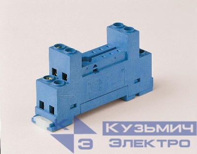 Розетка с винт. клеммами (с зажимной клетью) для реле 40.31 модули 99.01 в комплекте металлич. клипса 095.71 син. FINDER 9563SMA