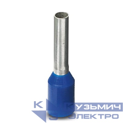 Штыревой втулочный кабельный наконечник E 16-12 (НШВИ F=12мм) 16мм2, изолированный, синий, 100шт., NETKO Optima