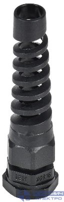 Сальник MGR16 d4-8мм IP68 с гибким отводом черн. IEK YSA23-06-16-68-K02