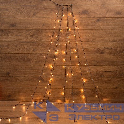 Гирлянда светодиодная елочная с кольцом 7 нитей х1.8м 126LED тепл. бел. 6.5Вт 220-240В IP20 не соединяемая Neon-Night 235-086