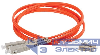 Патч-корд оптический коммутационный соединительный для многомодового кабеля (MM); 50/125 (OM2); SC/UPC-LC/UPC; двойн. исполнения (Duplex); LSZH (дл.1м) ITK FPC50-SCU-LCU-C2L-1M