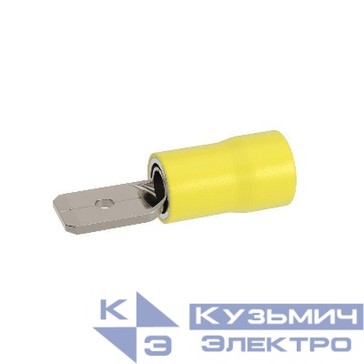 Наконечник-разъем плоский вилка 6.3х0.8 изолированный фланец для кабеля сечением до 6.0кв.мм DKC IFCM-6.0-6.3-8