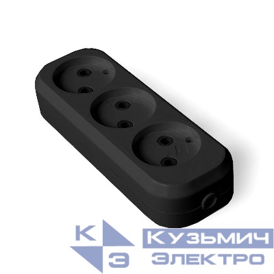 Колодка удлинителя 3-м без заземл. АБС-пластик черн. UNIVersal 1305