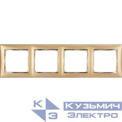 Рамка 4-м Valena горизонт. матов. зол. IEK 770304