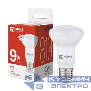 Лампа светодиодная LED-R63-VC 9Вт рефлектор 4000К нейтр. бел. E27 810лм 230В IN HOME 4690612024325