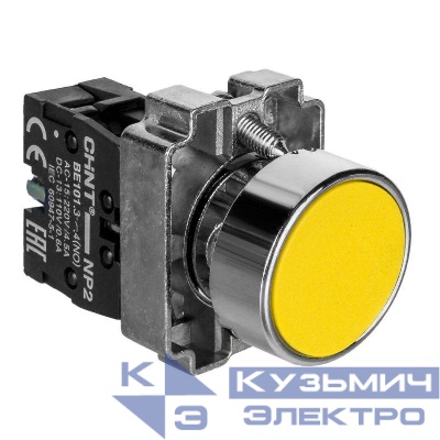 Кнопка управления NP2-BA51 без подсветки 1НО IP40 (R) желт. CHINT 573959