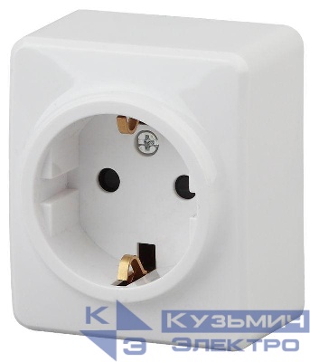 Розетка 1-м ОП Эра Эксперт 11-2203-01 16А IP20 250В 2P+E Schuko бел. Эра Б0020685