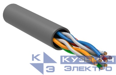 Кабель витая пара U/UTP кат.5E 4PR 24 AWG LSZH 1м сер. РФ (уп.100м) GENERICA BC1-C5E04-121-100-R-G
