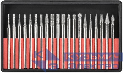 Шарошка усиленная сталь с алмазным напылением штифт d3мм 20шт КУРС 36483