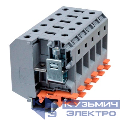 Клемма проходная винтовой зажим 2 точки подключения 50кв.мм сер. DKC KRUH-50