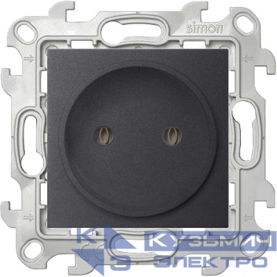 Розетка 1-м СП Simon 24 16А IP20 2P без защ. шторок механизм графит Simon 2450442-038