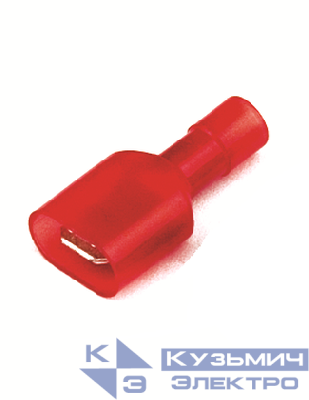 Наконечник изол. "вилка" 0.25-1.5кв.мм отв. d6.3х0.8мм кр. (уп.50шт) DKC 2A22TP