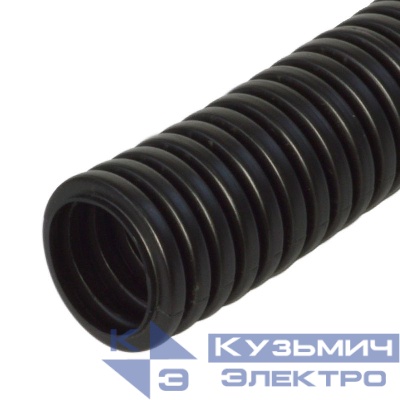 Труба гофрированная ПП легкая dвн 5.0мм dнар 7.2мм безгалоген. 350 Н (HF) стойкая к УФ черн. (уп.50м) Промрукав PR02.0432