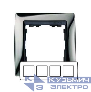 Рамка 4-м Simon82 вороненая сталь Simon 82844-67