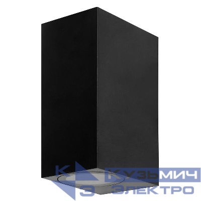 Светильник DH051-P 2хGU10 220-240В садово-парковый на стену пластик черн. FERON 51546
