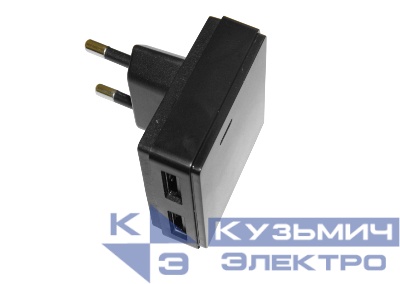 Домашнее универсальное зарядное устройство USB, 2 порта, 5В, выходная сила тока 1А, черный, п/пакет, Netko РАСПРОДАЖА