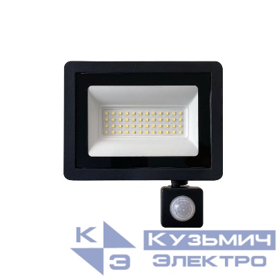 Прожектор светодиодный SFL80-50 50Вт 6400К IP65 AC220В/50Гц 2835SMD с выносным датчиком в компактном корпусе черн. SAFFIT 29524