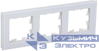 Рамка 3-м BRITE РУ-3-2-БрБ стекло бел. IEK BR-M32-G-K01