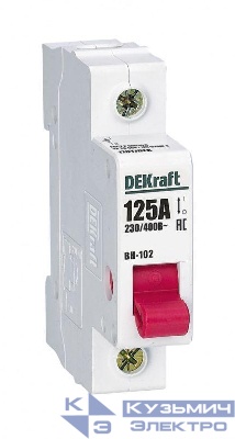 Выключатель-разъединитель 1п 125А ВН-102 DEKraft 17017DEK