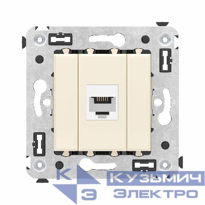 Розетка телефонная 1-м СП Avanti "Ванильная дымка" RJ12 без шторок механизм DKC 4405613