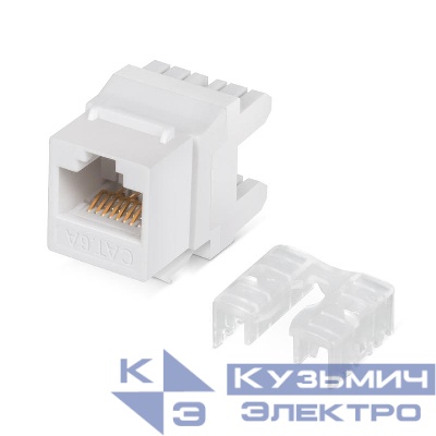 Вставка Keystone Jack RJ45 (8P8C) 180град. кат.6A Dual IDC (110&Krone type) бел. Cabeus 7654c